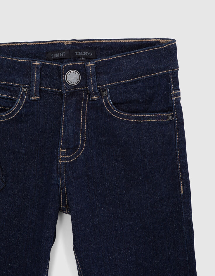 Jean SLIM brut avec badge et broderie garçon-6