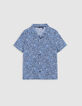 Chemise marine imprimé feuilles garçon-3