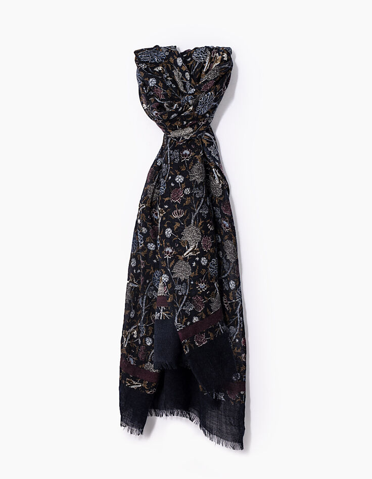 Women's peony print scarf-1