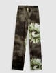 Women's tie and dye printed khaki pants-7