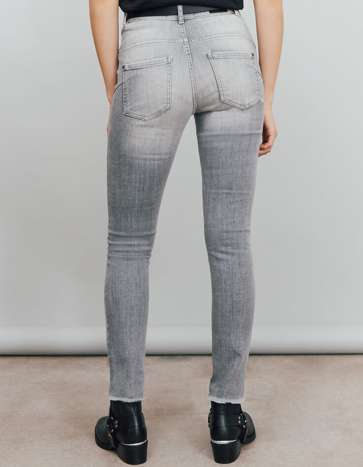 Grijze slim jeans high waist 7/8 sculpt up dames-8