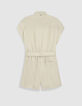 Combishort beige fermeture asym&eacute;trique Femme-7