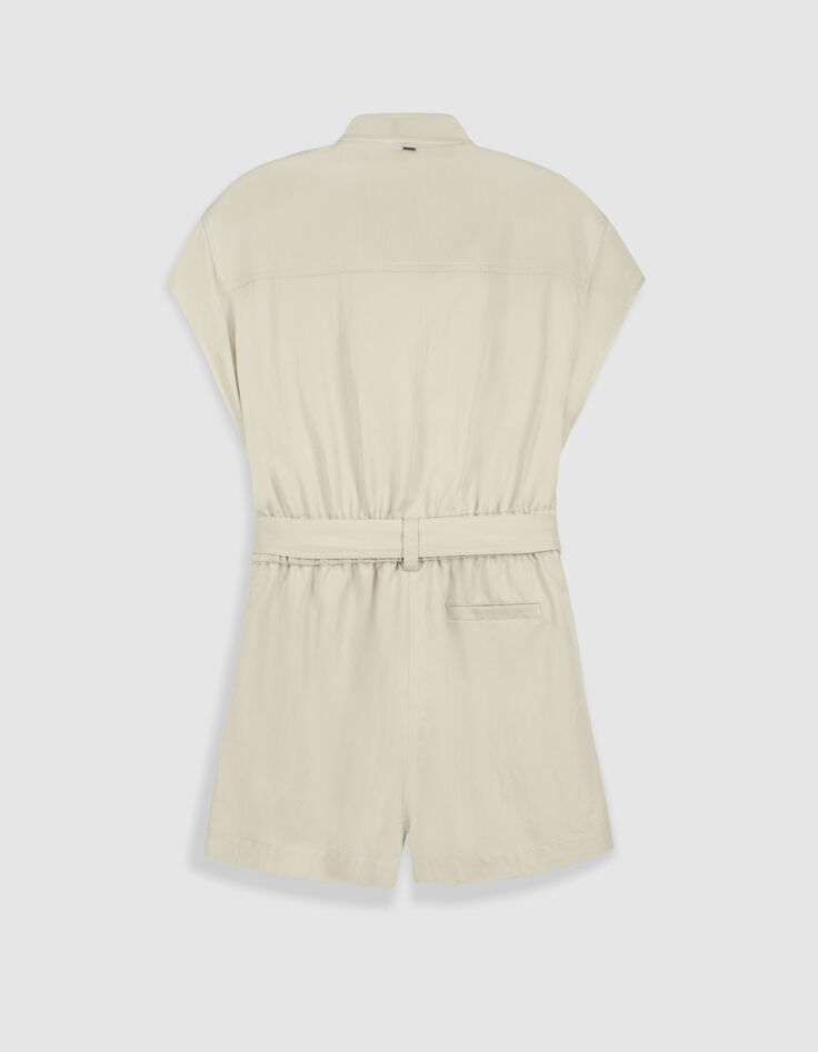 Combishort beige fermeture asym&eacute;trique Femme-7