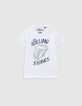 Boys’ white ROLLING STONES T-shirt with sequin tongue-2
