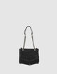 Clutch 1440 Reporter cuero negro flecos mujer-1