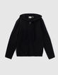 Cardigan noir zipp&eacute; &agrave; capuche 100% cachemire Homme-5