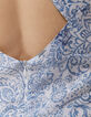 Robe longue bleu imprimé bandana Femme-6