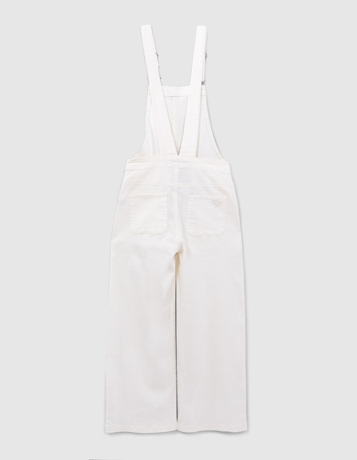 Girls' off-white upcycled denim dungarees-3