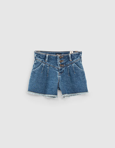 Medium blue jeansshort franjes aan de pijpen meisjes - IKKS