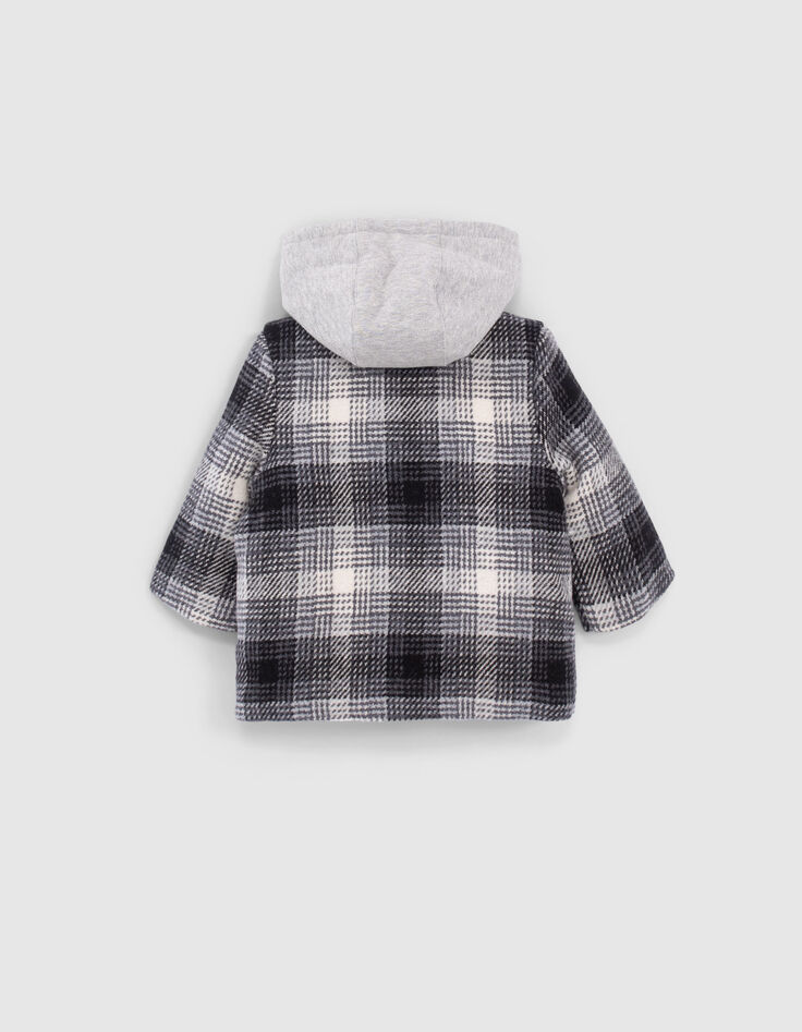 Schwarzer Mantel mit Karos für Babymädchen-3