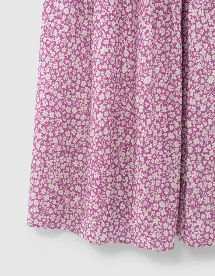 Girls’ violet Ecovero® long dress with daisy print - IKKS