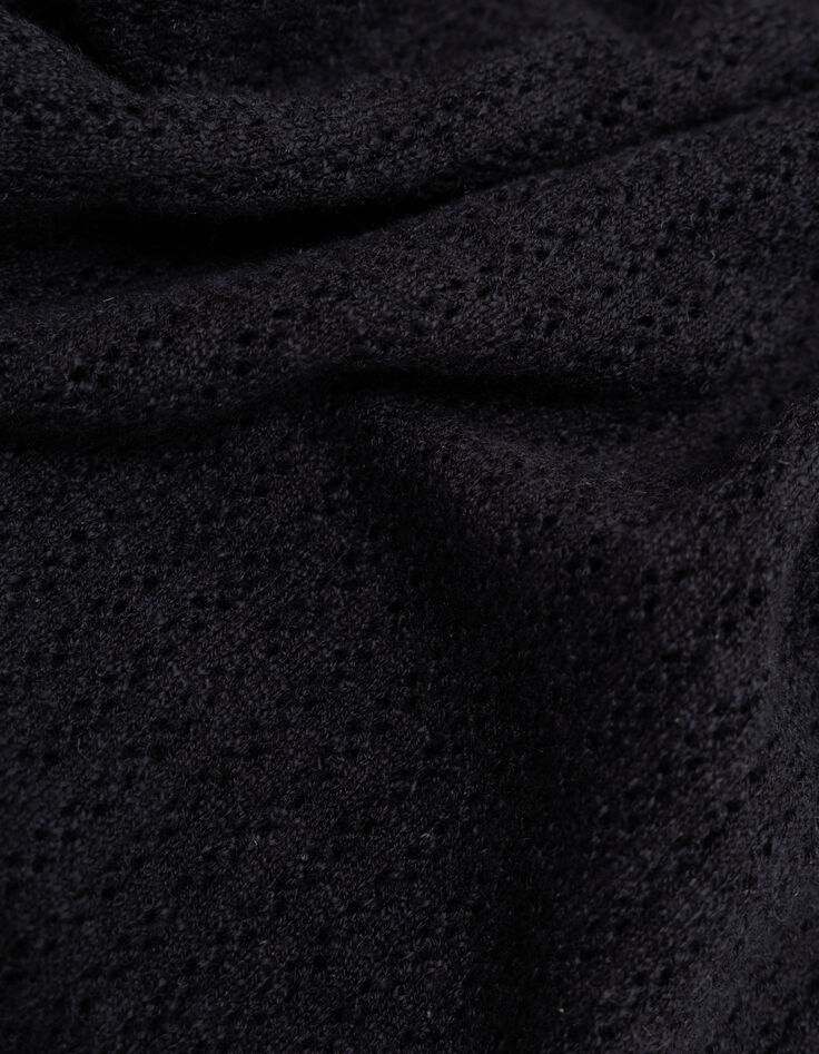 Polo negro punto calado fantasía hombre-6