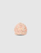 Gorra melocotón estampado floral bordado niña-2