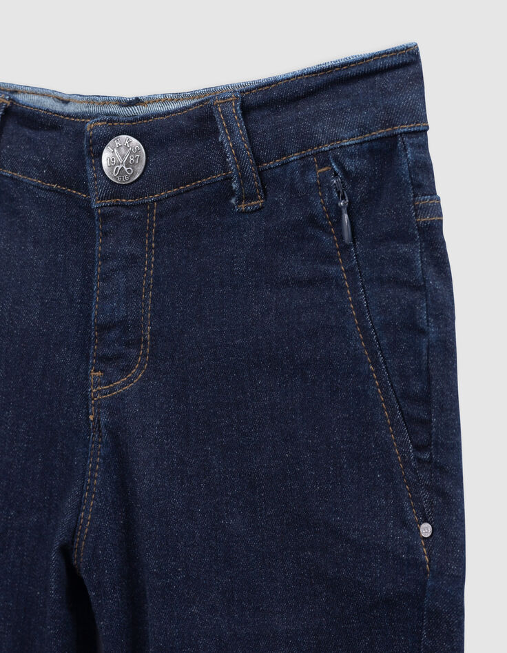 Boys’ upcycled raw denim Bermuda shorts, zipped pockets-4