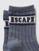 Boys’ khaki and grey blue socks-4
