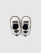 Deportivas blanco roto pompones navy bebé niña -5