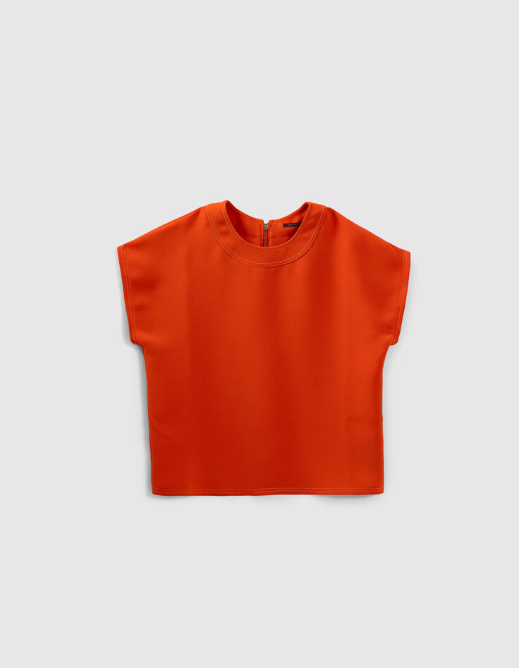 Women’s tangerine top edged with double topstitching-5