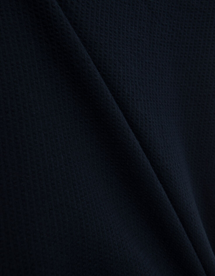 Men's navy decorative jacquard knit T-shirt-7