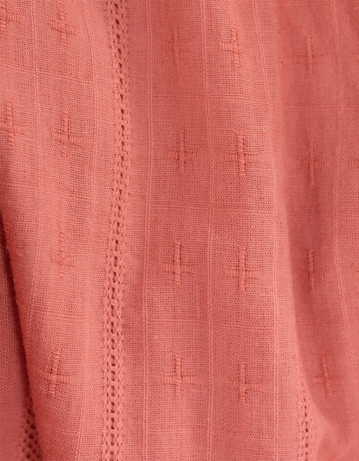 Pink dress with ruffles and lace for girl-8