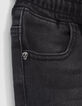 Vaqueros tapered grises cintura elástica niño-6
