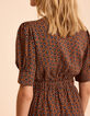 Robe camel imprim&eacute; fleurs noires I.Code-5