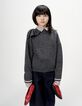 Jersey gris punto maxi lazo hombro niña-1