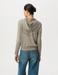 Cardigan sésame tricot pailleté motif chevrons ajouré dos Femme-3