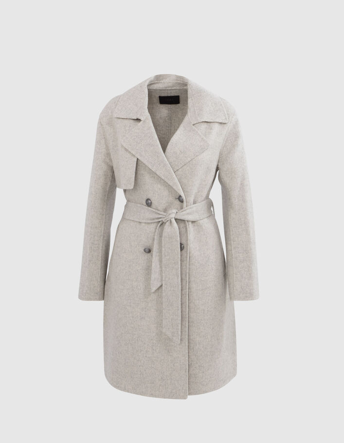 Manteau taupe clair forme trench Femme - IKKS