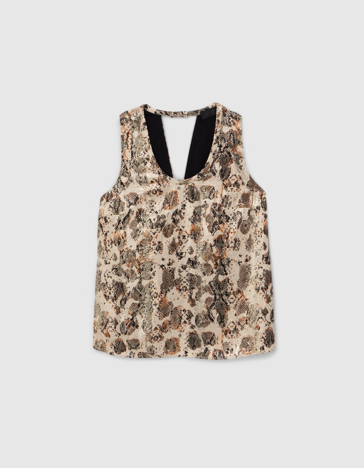 Pure Edition &ndash; Goldfarbenes Damentop mit Python-Gold-Print-6