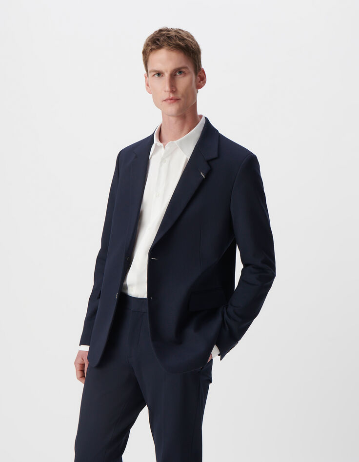 Veste de costume LARGE marine maille Milano Homme-2