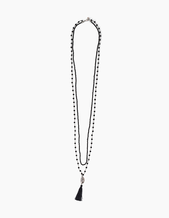 Women’s 2-row necklace, beads and tassel  - IKKS