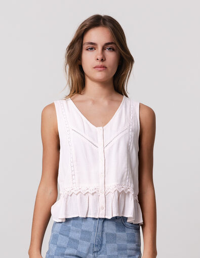 Top lencero crudo encaje bohemio niña - IKKS