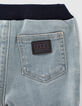 Faded Blue Jeansshorts mit Schriftzug für Babyjungen  -5