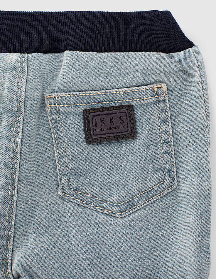 Faded Blue Jeansshorts mit Schriftzug für Babyjungen  -5