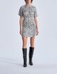 Cremeweißes Damenkleid mit Animal-Print-7