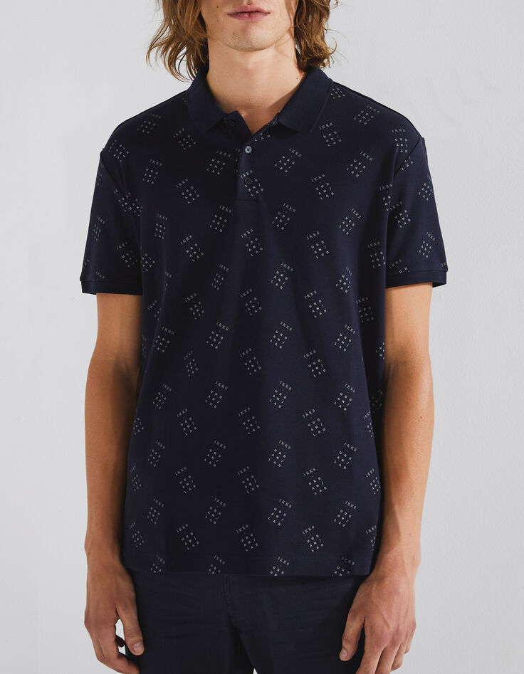 Polo REGULAR marine ABSOLUTE DRY &agrave; logos Homme-2