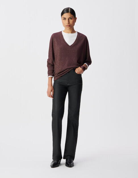 Bordeaux T-shirt lurex vleermuismouwen Dames - IKKS