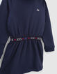 Girls’ navy glittery hooded sweatshirt dress-4