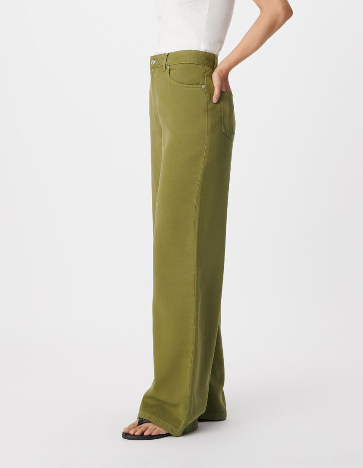 Jean large vert Lyocell&reg; taille haute Edie Femme-6