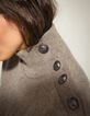 Pull en laine coloris sable boutons épaules femme-4