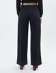 Pantalón negro ancho con pliegues y cinturón dorado I.Code-3