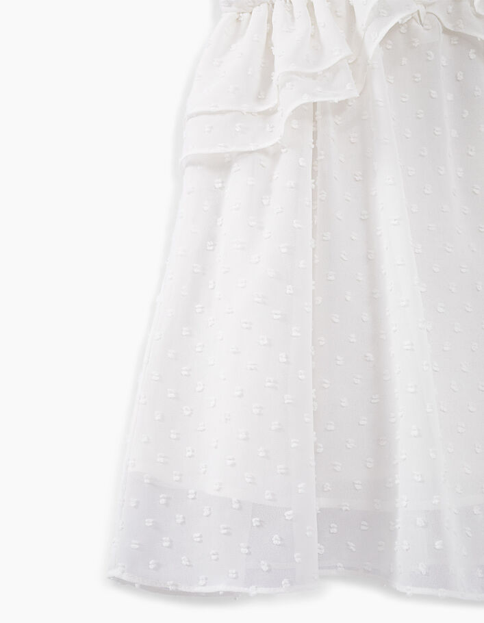 Vestido blanco roto relieve estilo plumetis niña - IKKS