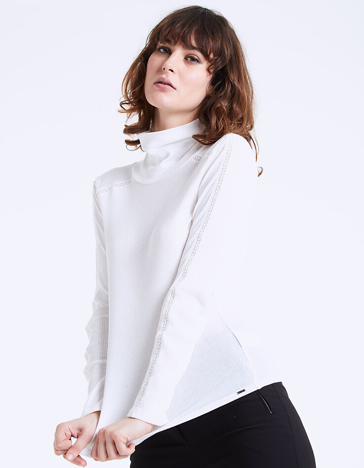 Tee-shirt col roulé femme-1