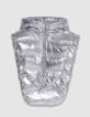 Capuche doudoune argent nylon Femme-1 Capuche doudoune argent nylon Femme-1
