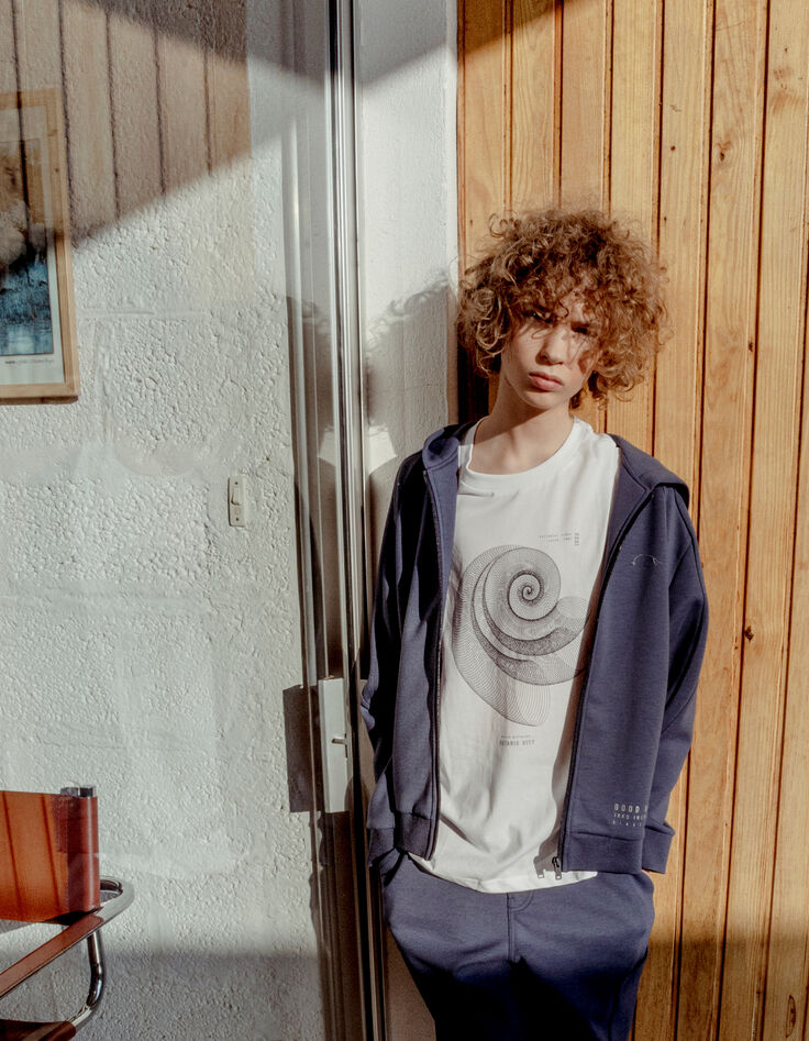 T-shirt blanc coton bio spirale-coquillage garçon-4