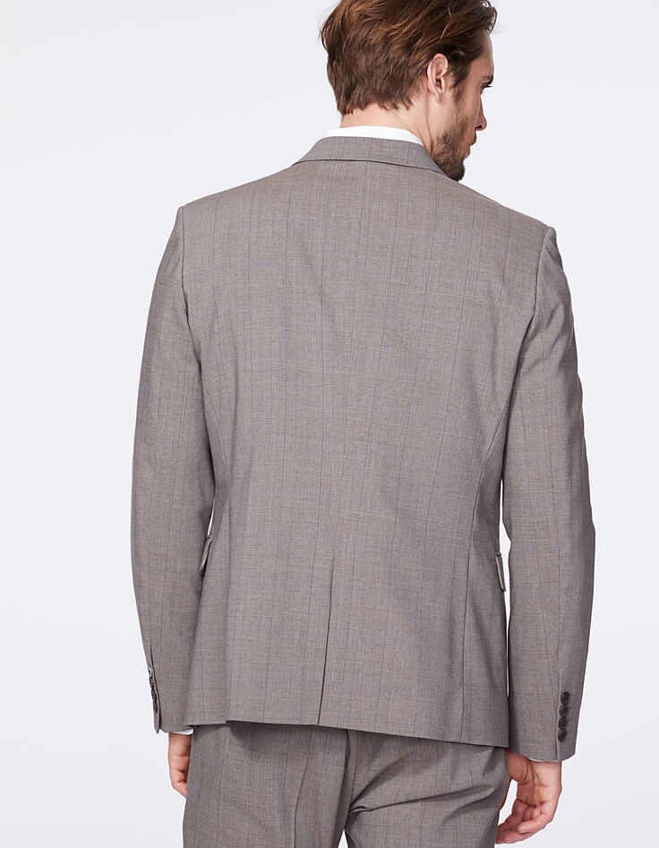 Men’s mink Prince of Wales check suit jacket -3