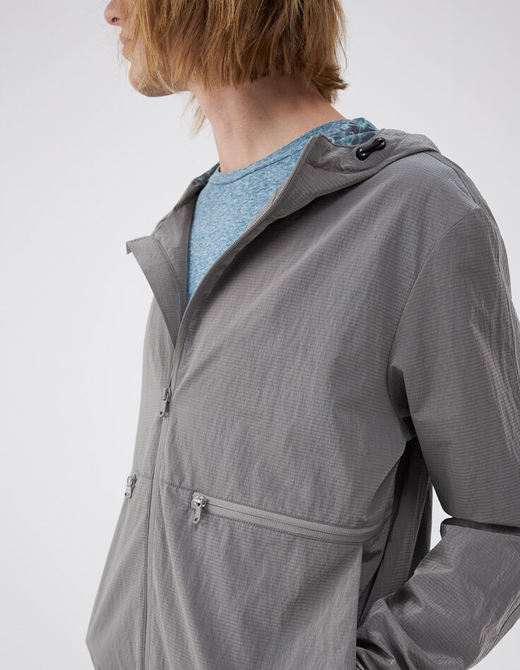 Metaalgrijs nylon jack WATER REPELLENT Heren-4 Metaalgrijs nylon jack WATER REPELLENT Heren-4