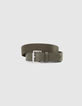 Men’s khaki textile belt with metal buckle-1