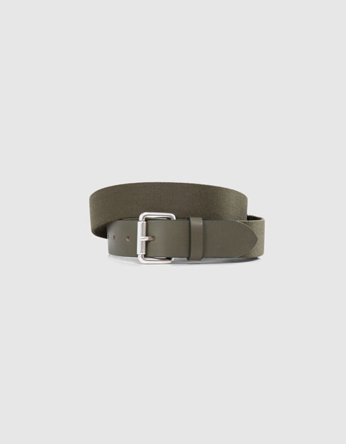 Men’s khaki textile belt with metal buckle - IKKS