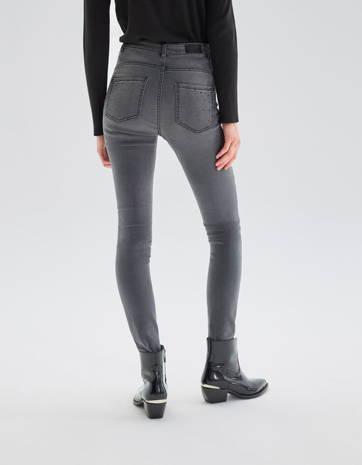 Graue Slim-Damenjeans mit Sculpt-up-Effekt und hohem Bund-3